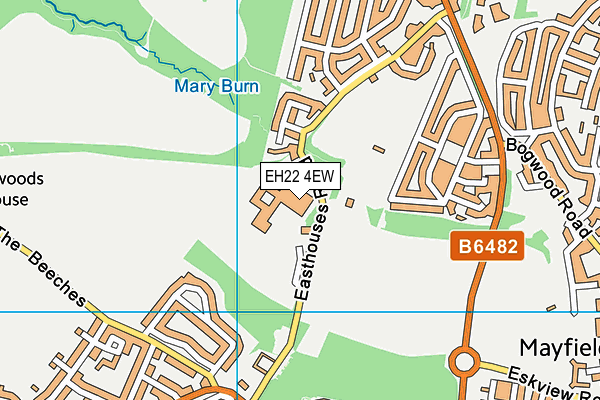 EH22 4EW map - OS VectorMap District (Ordnance Survey)