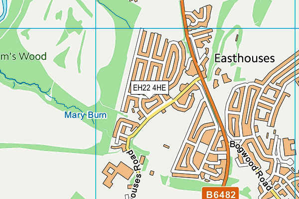 EH22 4HE map - OS VectorMap District (Ordnance Survey)