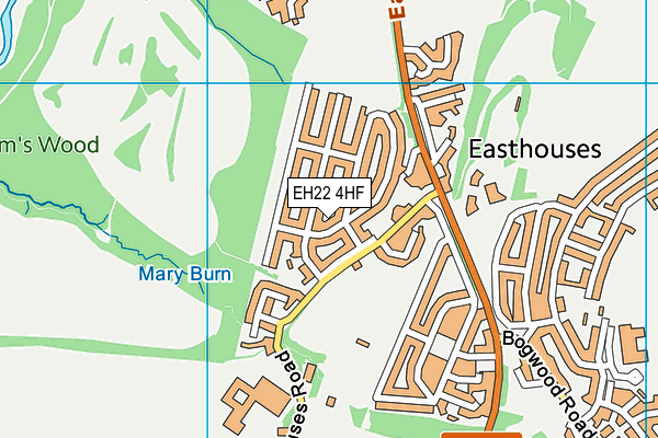 EH22 4HF map - OS VectorMap District (Ordnance Survey)