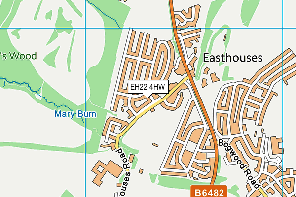 EH22 4HW map - OS VectorMap District (Ordnance Survey)