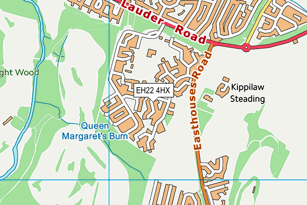 EH22 4HX map - OS VectorMap District (Ordnance Survey)