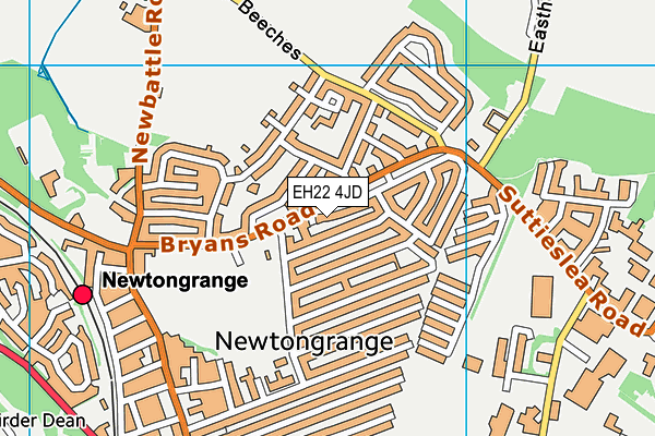 EH22 4JD map - OS VectorMap District (Ordnance Survey)