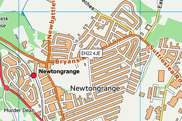 EH22 4JE map - OS VectorMap District (Ordnance Survey)