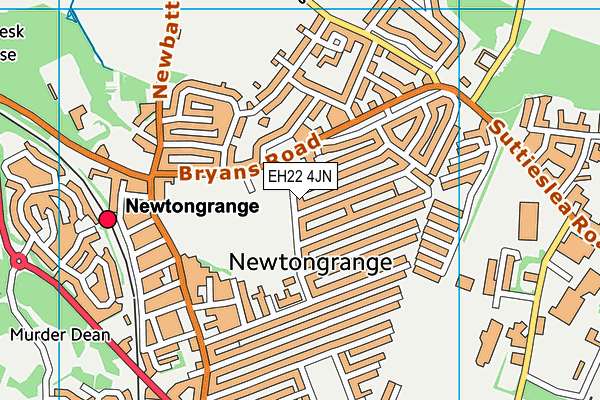 EH22 4JN map - OS VectorMap District (Ordnance Survey)