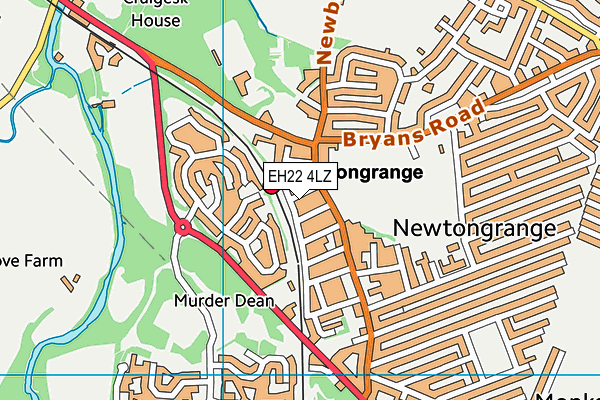 EH22 4LZ map - OS VectorMap District (Ordnance Survey)