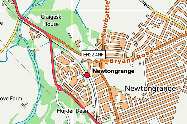 EH22 4NF map - OS VectorMap District (Ordnance Survey)