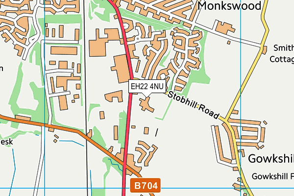 EH22 4NU map - OS VectorMap District (Ordnance Survey)