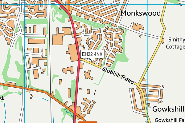 EH22 4NX map - OS VectorMap District (Ordnance Survey)