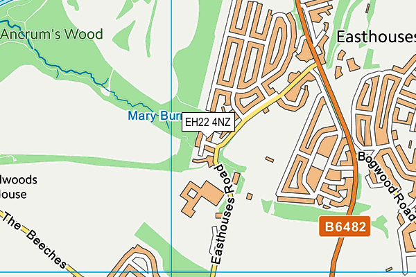 EH22 4NZ map - OS VectorMap District (Ordnance Survey)