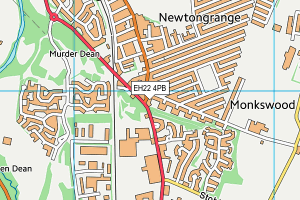 EH22 4PB map - OS VectorMap District (Ordnance Survey)