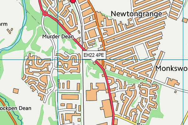 EH22 4PE map - OS VectorMap District (Ordnance Survey)