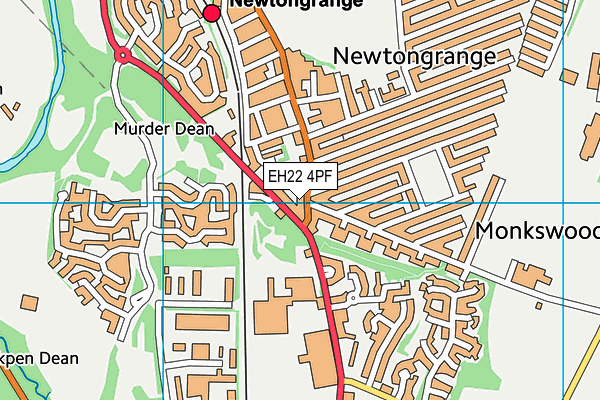 EH22 4PF map - OS VectorMap District (Ordnance Survey)