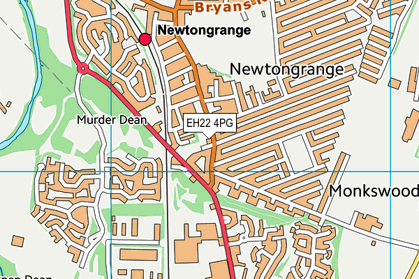 EH22 4PG map - OS VectorMap District (Ordnance Survey)