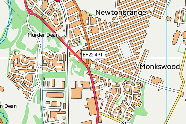 EH22 4PT map - OS VectorMap District (Ordnance Survey)