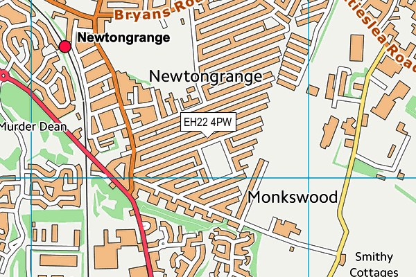 EH22 4PW map - OS VectorMap District (Ordnance Survey)