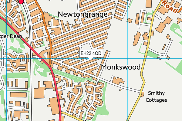 EH22 4QD map - OS VectorMap District (Ordnance Survey)