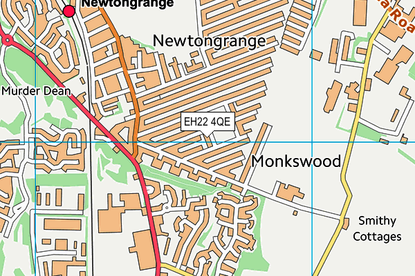 EH22 4QE map - OS VectorMap District (Ordnance Survey)