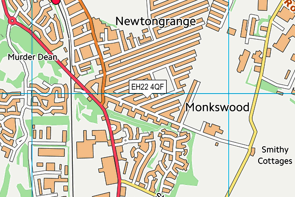 EH22 4QF map - OS VectorMap District (Ordnance Survey)