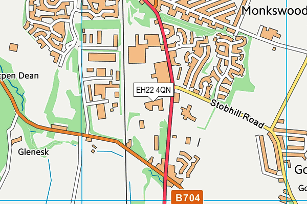 EH22 4QN map - OS VectorMap District (Ordnance Survey)