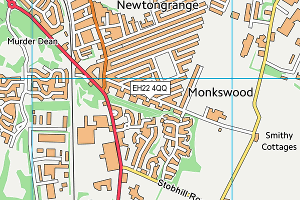 EH22 4QQ map - OS VectorMap District (Ordnance Survey)