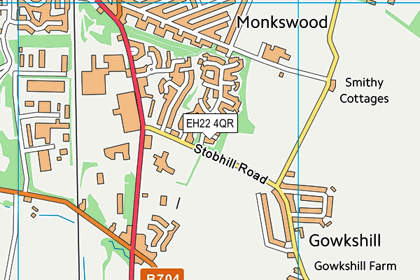 EH22 4QR map - OS VectorMap District (Ordnance Survey)