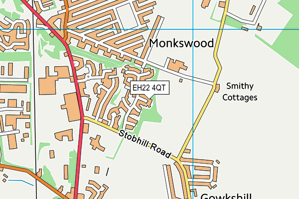 EH22 4QT map - OS VectorMap District (Ordnance Survey)