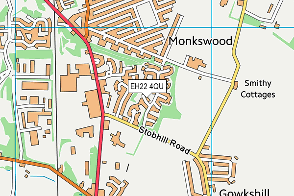 EH22 4QU map - OS VectorMap District (Ordnance Survey)