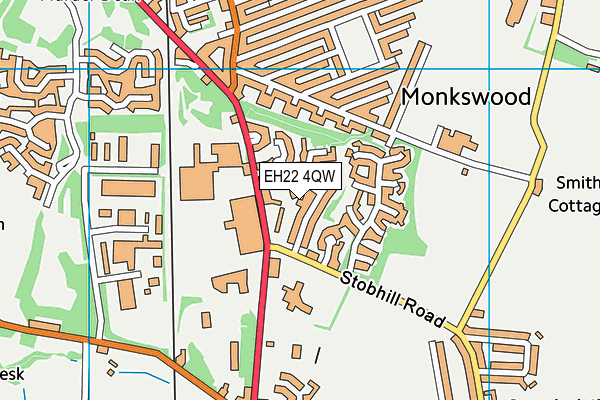 EH22 4QW map - OS VectorMap District (Ordnance Survey)