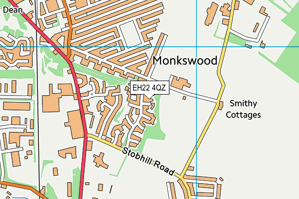 EH22 4QZ map - OS VectorMap District (Ordnance Survey)