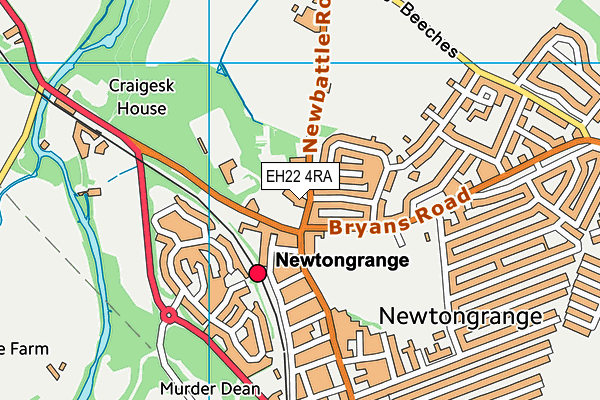 EH22 4RA map - OS VectorMap District (Ordnance Survey)