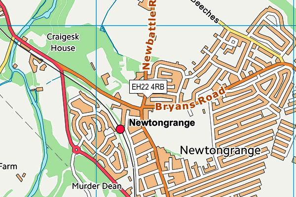 EH22 4RB map - OS VectorMap District (Ordnance Survey)