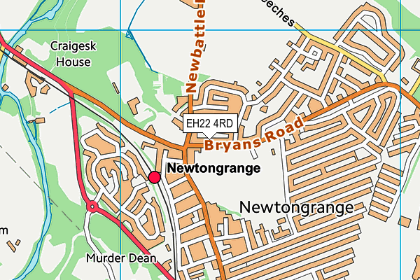 EH22 4RD map - OS VectorMap District (Ordnance Survey)