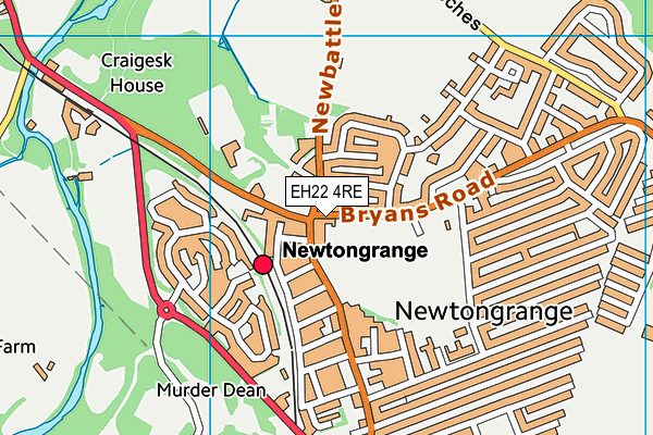 EH22 4RE map - OS VectorMap District (Ordnance Survey)