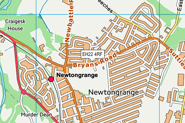 EH22 4RF map - OS VectorMap District (Ordnance Survey)