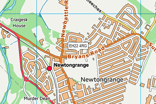 EH22 4RG map - OS VectorMap District (Ordnance Survey)