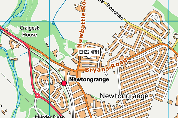 EH22 4RH map - OS VectorMap District (Ordnance Survey)