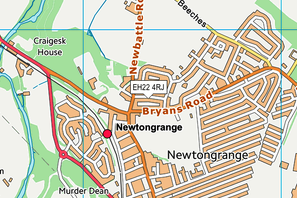 EH22 4RJ map - OS VectorMap District (Ordnance Survey)