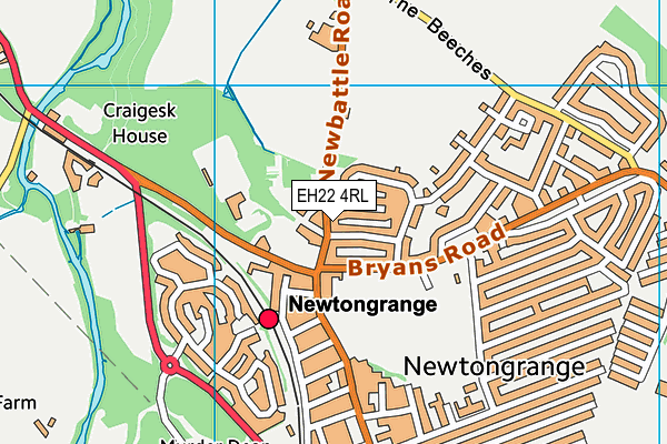 EH22 4RL map - OS VectorMap District (Ordnance Survey)