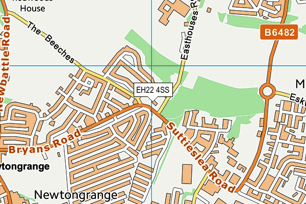 EH22 4SS map - OS VectorMap District (Ordnance Survey)