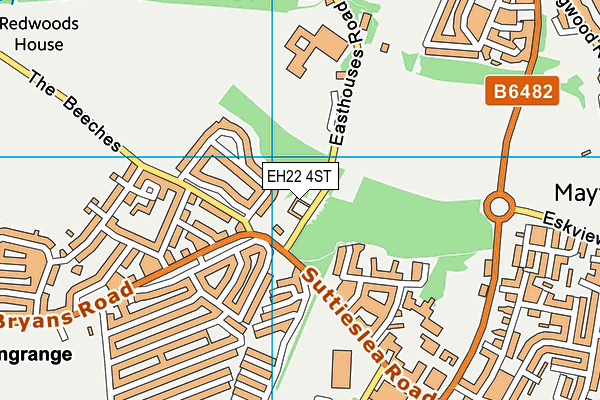 EH22 4ST map - OS VectorMap District (Ordnance Survey)