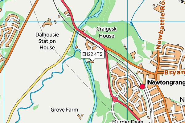 EH22 4TS map - OS VectorMap District (Ordnance Survey)