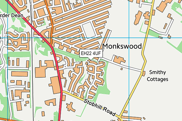 EH22 4UF map - OS VectorMap District (Ordnance Survey)