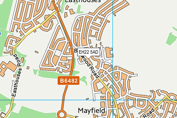 EH22 5AD map - OS VectorMap District (Ordnance Survey)