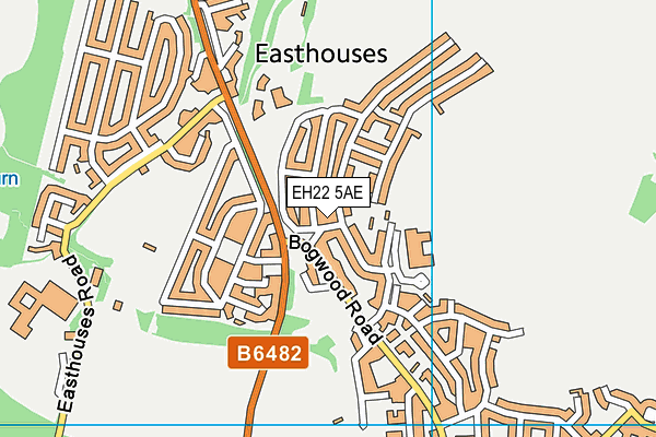 EH22 5AE map - OS VectorMap District (Ordnance Survey)