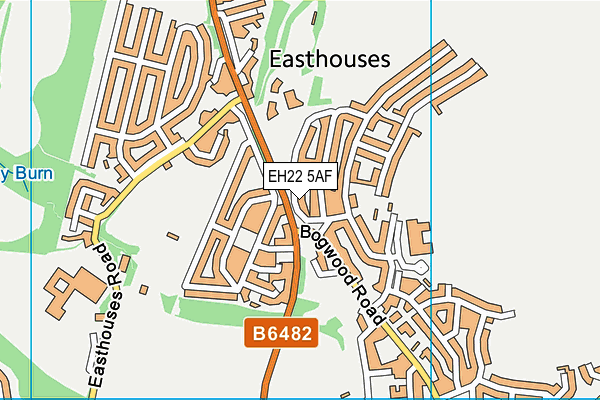 EH22 5AF map - OS VectorMap District (Ordnance Survey)