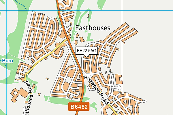 EH22 5AG map - OS VectorMap District (Ordnance Survey)