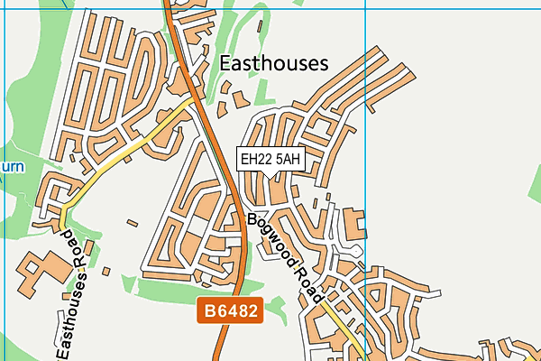 EH22 5AH map - OS VectorMap District (Ordnance Survey)