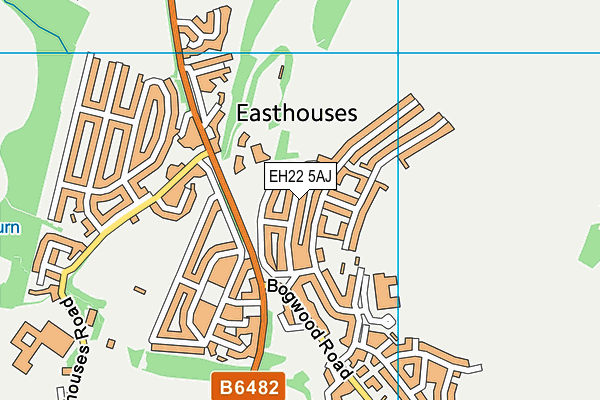 EH22 5AJ map - OS VectorMap District (Ordnance Survey)