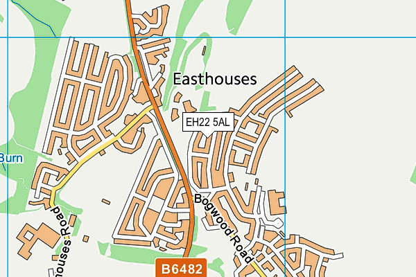 EH22 5AL map - OS VectorMap District (Ordnance Survey)