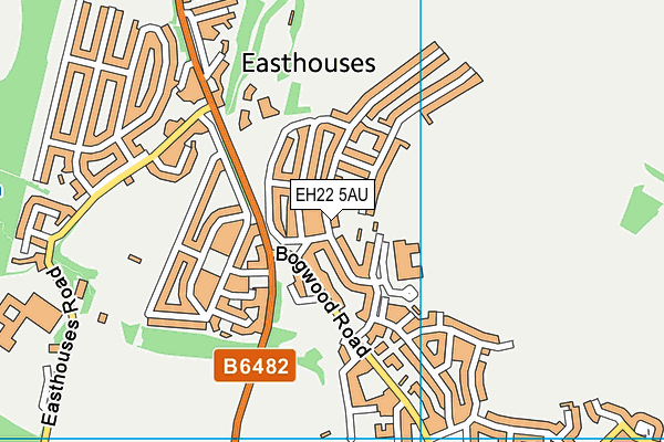 EH22 5AU map - OS VectorMap District (Ordnance Survey)